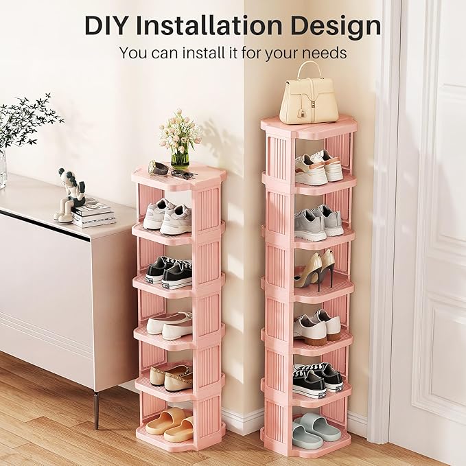 Kitstorack 5-Tier Vertical Plastic Shoe Rack, Freestanding Stackable Shoe - Image 3