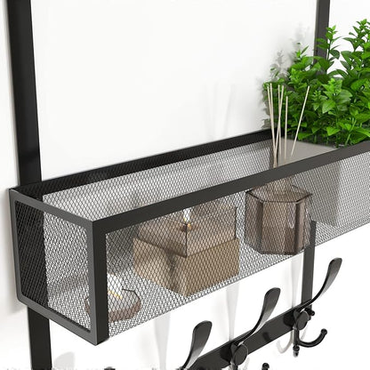 Kaiferty Over The Door Hooks Organizer, Over Door Hanger Towel Rack Mesh Basket - Image 6