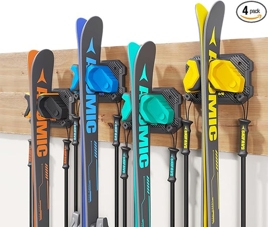 Ski & Snowboard Wall Rack for Garage by SkifavsSkiWallMount