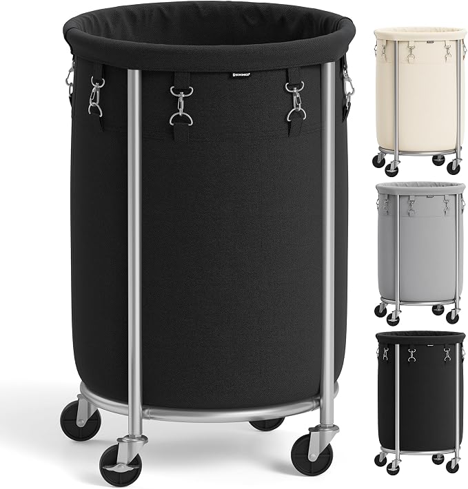 SONGMICS Laundry Basket, Rolling Steel Frame by Unknown