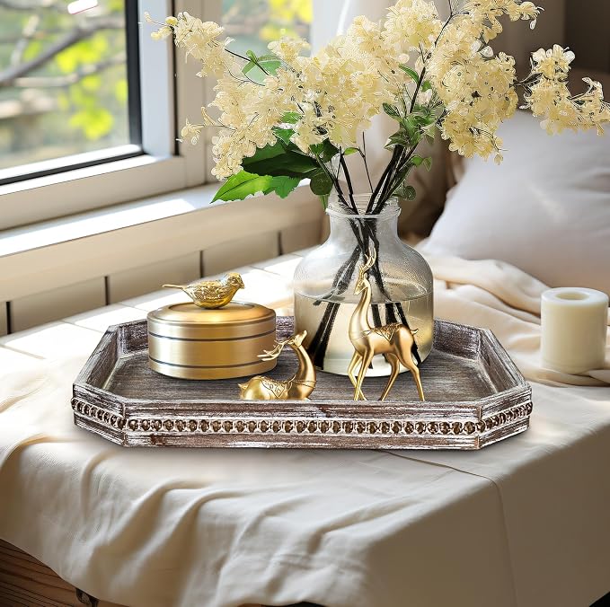 MAONAME Wood Serving Tray, Farmhouse Wooden Tray - Image 7