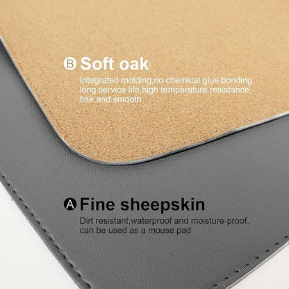 DAWNTREES Dual Sided Desk Mat, Leather Desk Pad, Cork Desk Mat Protector - Image 4