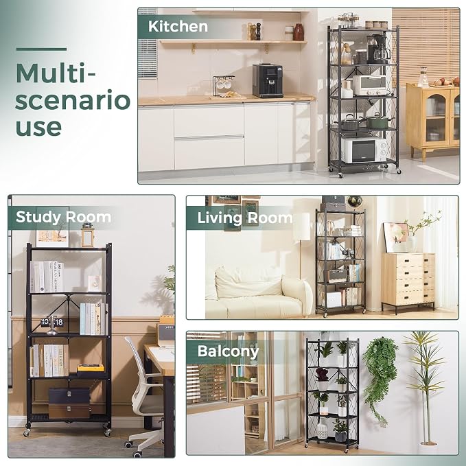 DEANIC 5 Tier Foldable Storage Shelves - Image 4