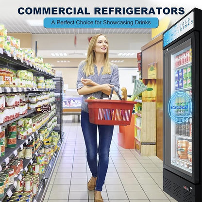 Commercial Glass Door Display Refrigerator 12 cu.ft Commercial Beverage - Image 2
