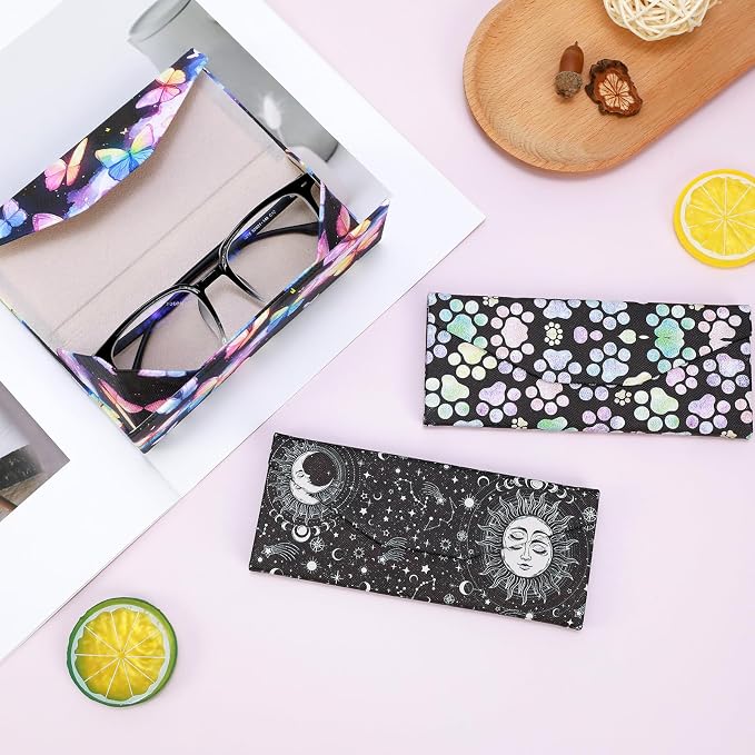 Foldable Glasses Case, Magnetic PU Leahter Sunglasses Case, Cute Hard Shell - Image 7