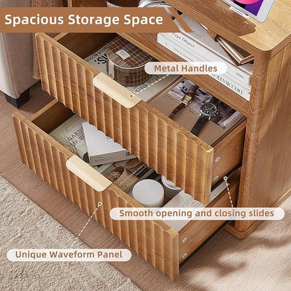 LEYAOYAO Fluted Nightstand Set of 2 - Image 7