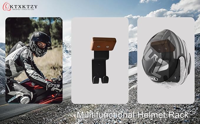 Motorcycle Helmet Rack, Heavy Duty Helmet Holder on Wall - Image 3