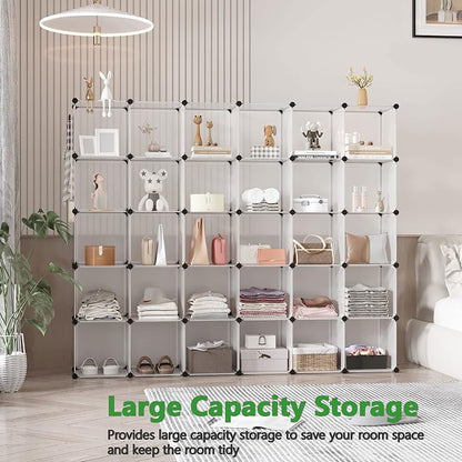 C&AHOME Cube Storage Organizer, 30-Cube Shelves Units, Closet Cabinet, DIY - Image 3