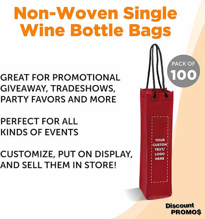 DISCOUNT PROMOS Non-Woven Vineyard Two Bottle Wine Bags - Image 3