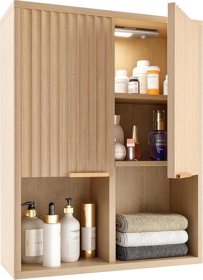 HAIOOU Fluted Bathroom Wall Cabinet by HAIOOU