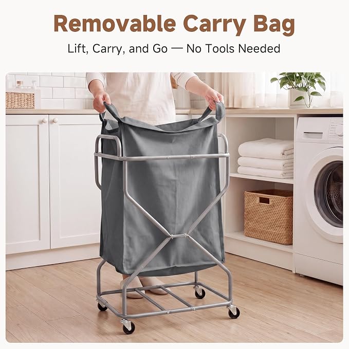 StorageWorks Laundry Basket, Rolling Hamper - Image 5