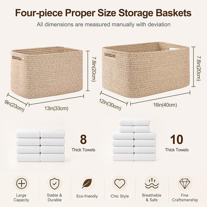OIAHOMY 4 Pack Storage Baskets for Organizing, Cube Storage Bins for Shelves - Image 5