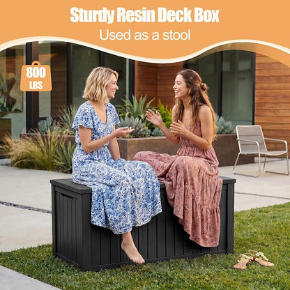 230 Gallon Outdoor Storage Box, Large Resin Deck Box, Waterproof Lockable - Image 6