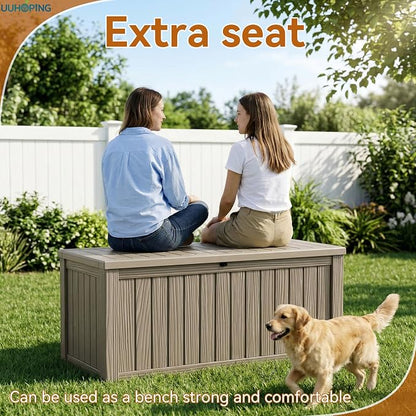 150 Gallon Outdoor Deck Box, Resin Waterproof Storage Box - Image 3