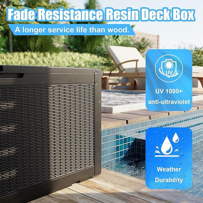 EasyUp 100 Gallon Deck Boxes Waterproof, Outdoor Large Storage Boxes - Image 3