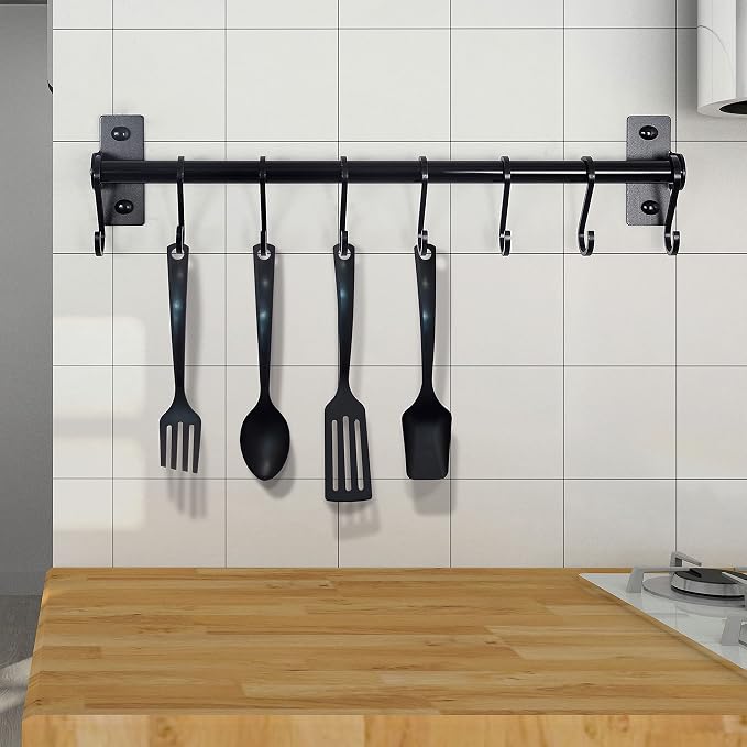 Dseap Kitchen Utensil Holder Hanger, Pot and Pan Rack Wall Mounted, Kitchen Rail - Image 4