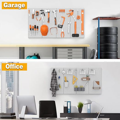 Pegboard Smith Metal Pegboard Panels 12" x 24", 4 Pack Grey Wall Mounted Tool - Image 8