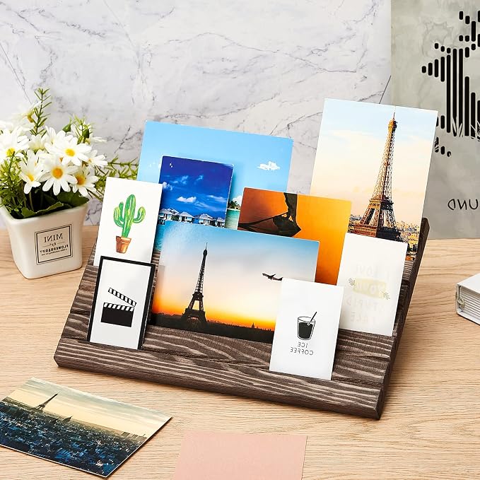 Marsui 62 Pcs Wood Earring Display Stand Earring Card Display 2 Sets of Holder - Image 6