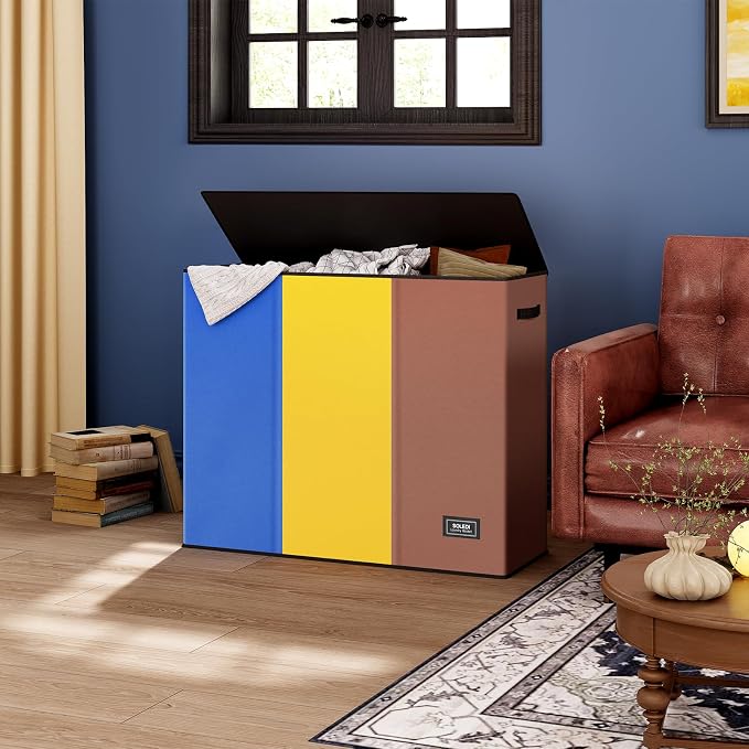 SOLEDI 180L Laundry Hamper 3 Section, Extra Large Laundry Hamper - Image 6