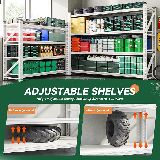 Letaya 4000LBS Storage Shelves Heavy Duty, 4 Tier Adjustable Utility Rack Shelf - Image 4