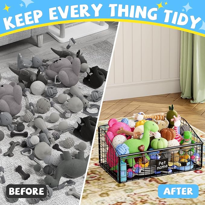 Kaiferty Indestructible Dog Toy basket, Medium Toy Box - Image 5