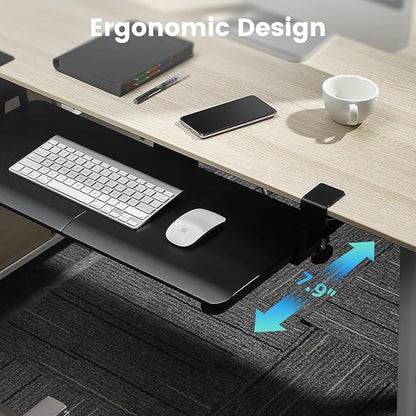 Keyboard Tray Under Desk, Slide Out Computer Keyboard & Mouse Tray - Image 3