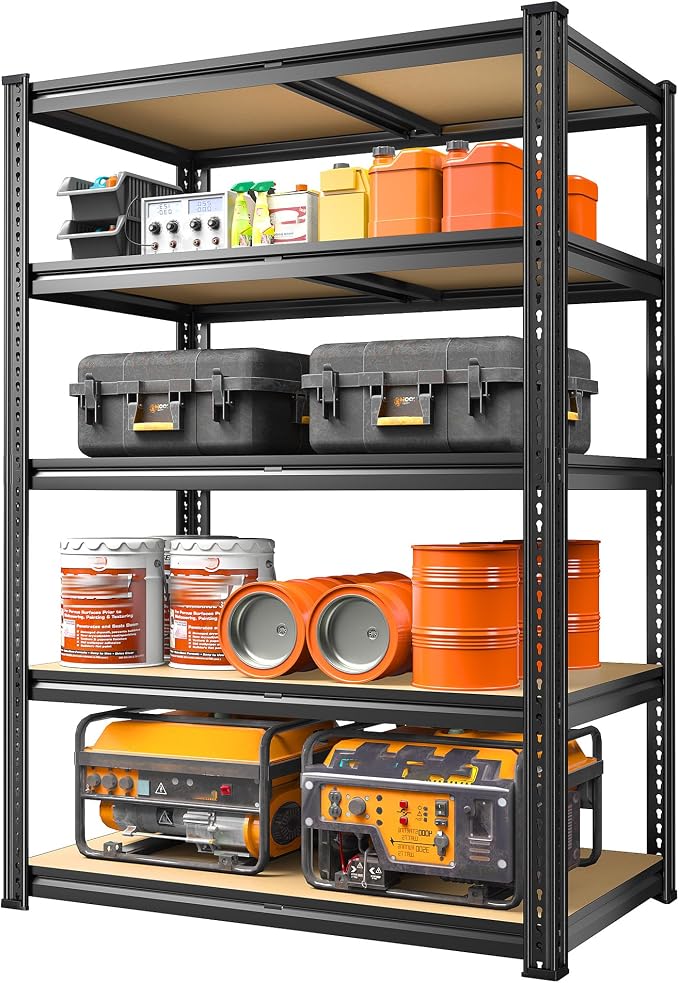 REIBII 72.1'' Storage Shelves 2250LBS Garage Shelving Heavy Duty 5 Tier Heavy by REIBII