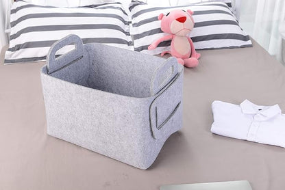 Minoisome Storage Basket Felt Storage Bin Collapsible& Convenient Box Organizer - Image 4