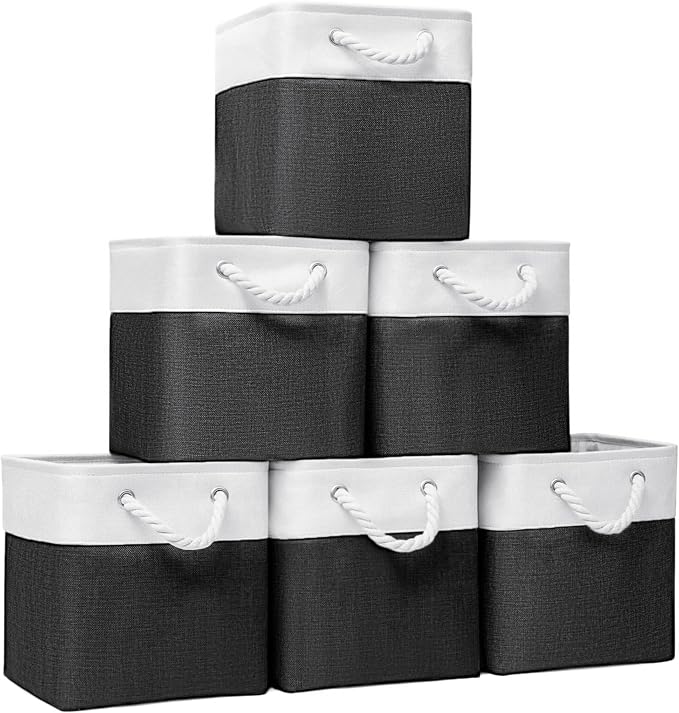 11x11 Inch Cube Storage Bins, 6 Pack Fabric Storage Cubes by BOFUGA