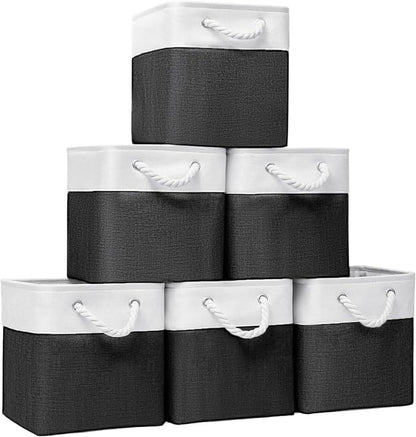 11x11 Inch Cube Storage Bins, 6 Pack Fabric Storage Cubes by BOFUGA