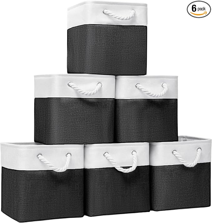 Fabric Storage Cubes, 11 inch cube storage bin by GUOOVVS
