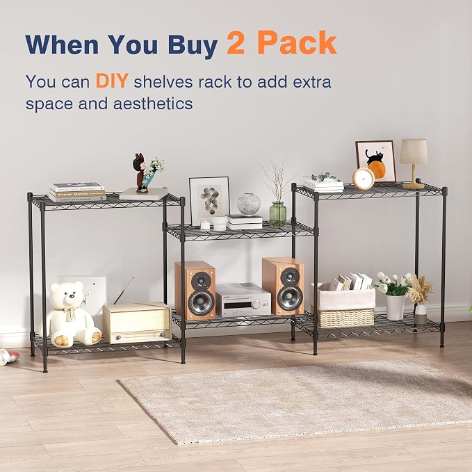 3-Tier Wire Shelf Rack, Wire Metal Shelving - Image 5