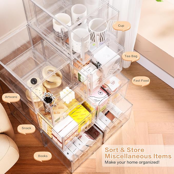DILIBRA 2 Packs Plastic Stackable Storage Organizer Bins - Image 4