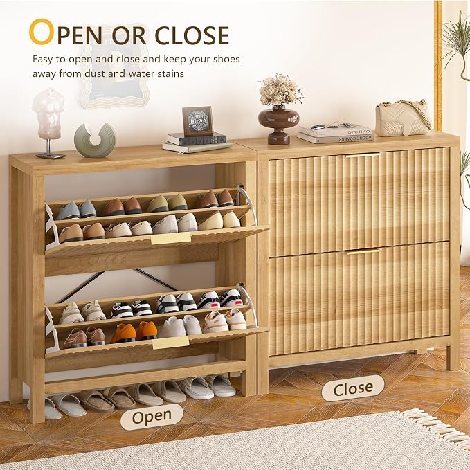 Fluted Shoe Cabinet Storage - Image 7