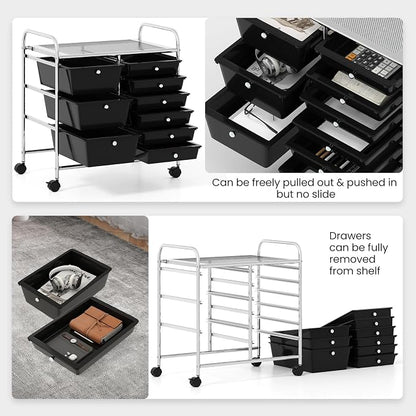 Giantex 9 Drawers Rolling Cart, Classroom Organizers, Storage Cart - Image 5