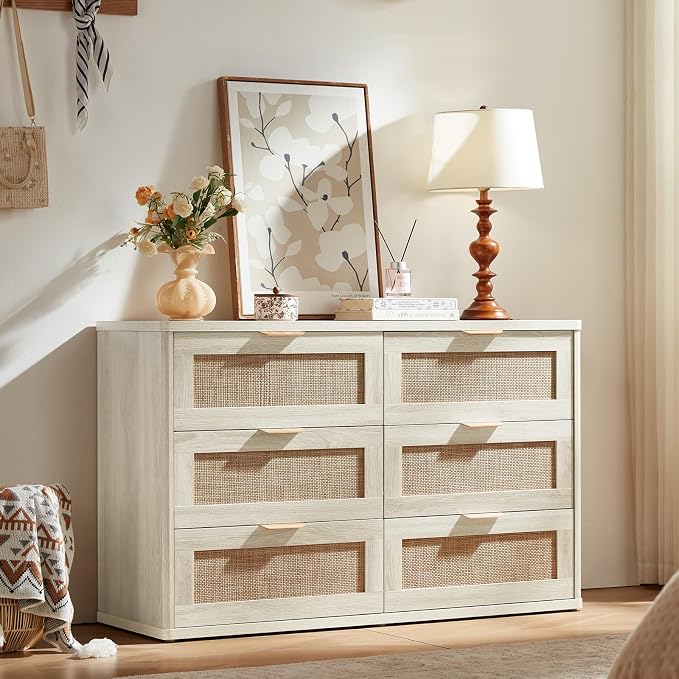 LEYAOYAO Rattan 6 Drawer Dresser - Image 3