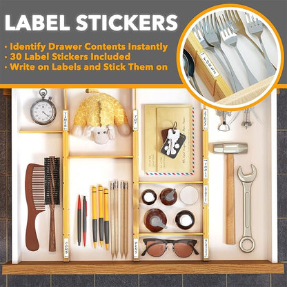 SpaceAid Bamboo Drawer Dividers - Image 3