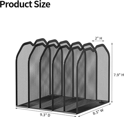 Black 5-Section File Folder Organizer - Image 3