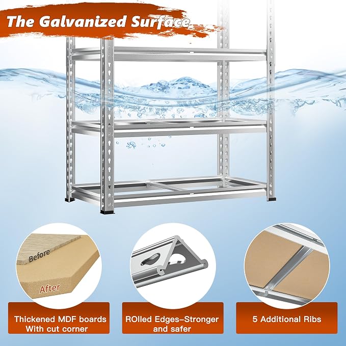 REIBII Garage Shelving, 5 Tier Storage Shelves Load 2020LBS, Adjustable Garage - Image 5