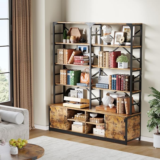 IRONCK Bookshelves 6 Tiers 73.1 inch Tall Industrial Bookshelf - Image 7