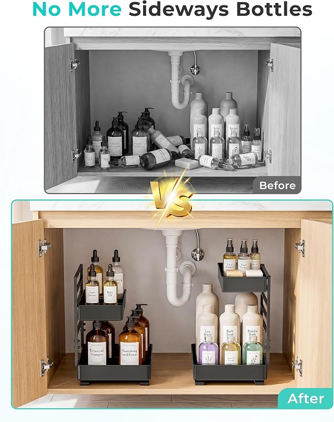 EVERIE Metal Pull Out Slide Shelf Organizer - Image 2