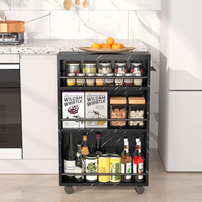 Tribesigns Slim Storage Cart, Rolling Narrow Kitchen Cart on Wheels - Image 2