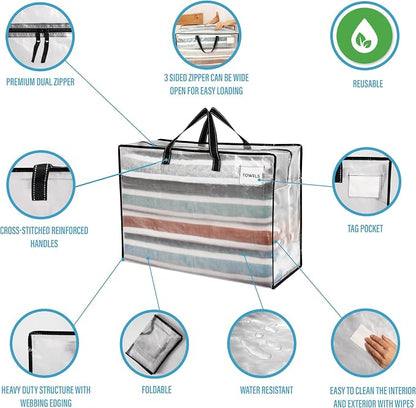 VENO 4 Pack Heavy Duty Moving Bags, Storage Bags, Packing Supplies, Top Zipper - Image 7