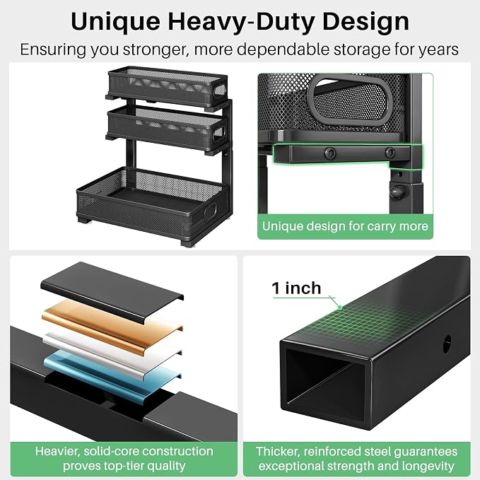 Kitstorack Under Sink Organizer, Slide out Storage Drawer Rack - Image 6