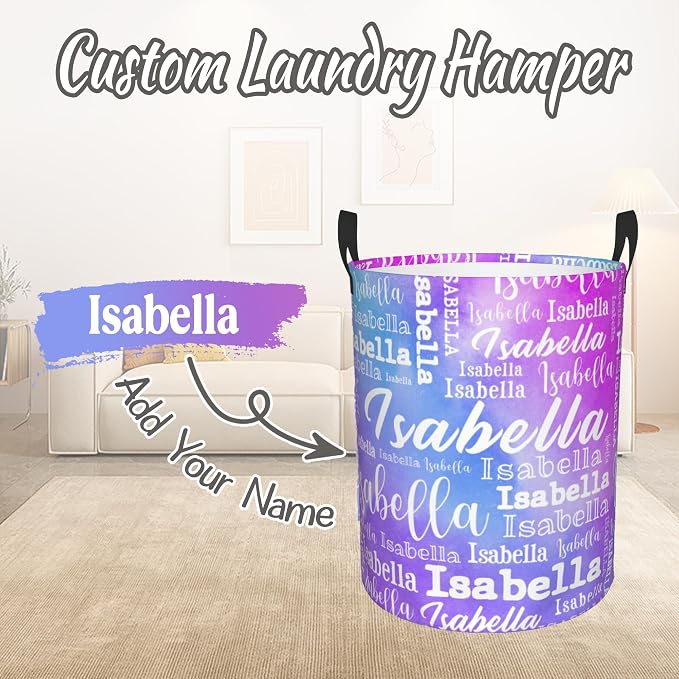Custom Name Laundry Hamper, Personalized Laundry Baskets - Image 2