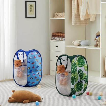TECHMILLY Collapsible Mesh Pop Up Laundry Hamper - Image 2