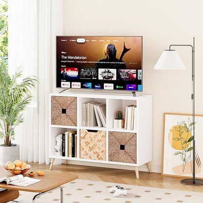 6 Cube Storage Organizer, Wood Bookcase - Image 2