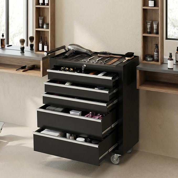 Garvee Rolling Tool Chest, 5 Drawers Tool Storage Cabinet, Toolbox - Image 2