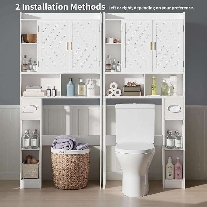 VECELO Over The Toilet Storage Cabinet, Storage Cabinet Over Toilet - Image 4