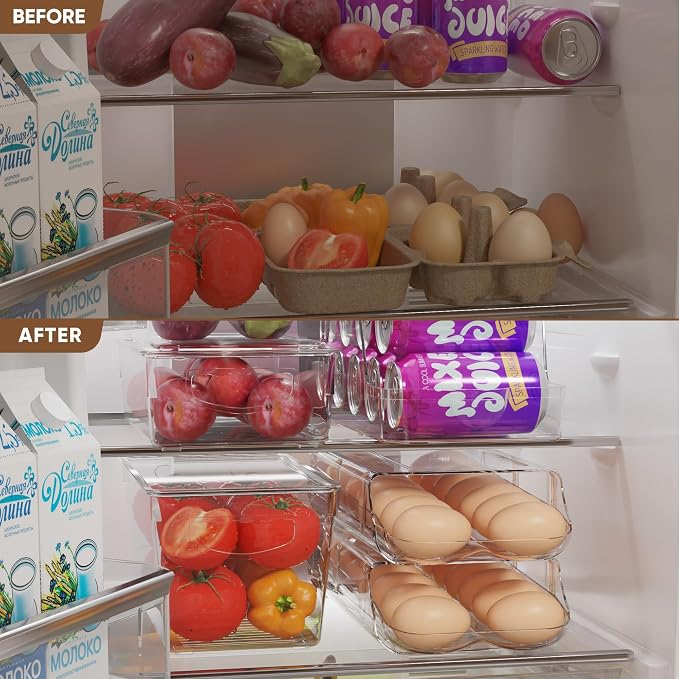 theaoo Egg Holder for Fridge, Automatic Rolling Egg Container for Refrigerator - Image 6